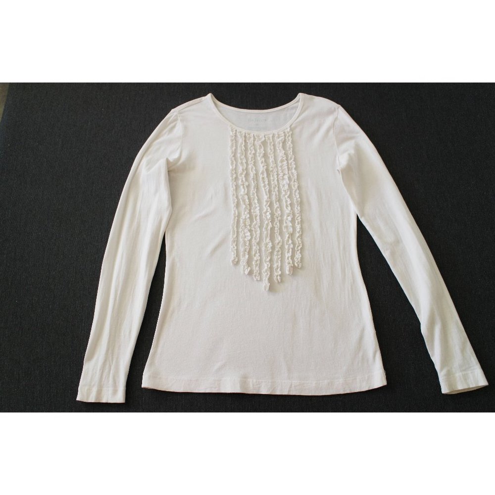 Van Heusen White Raffle Long Sleeve T-Shirt Size XS